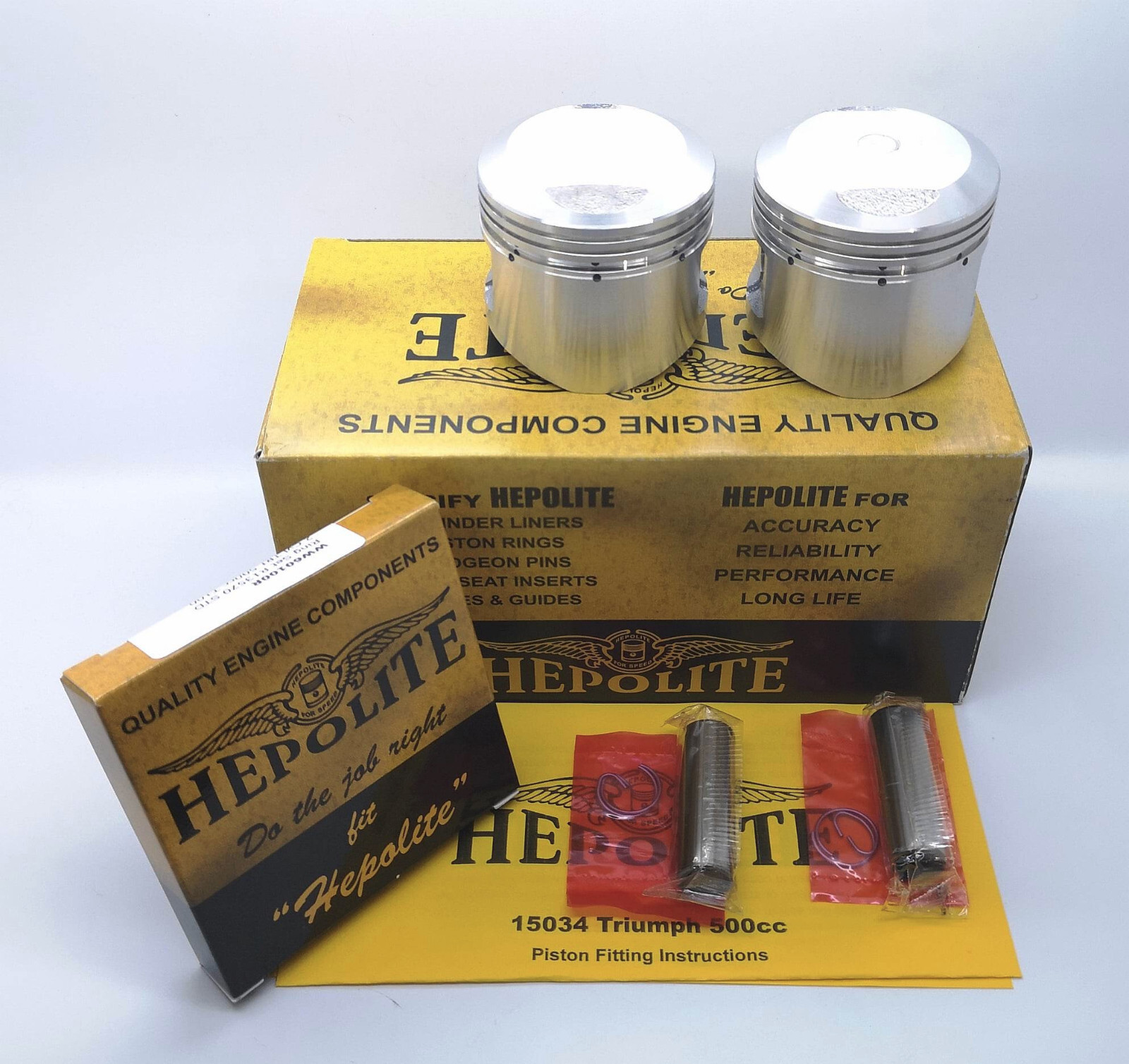 Hepolite STD Piston Kit 7.51 Triumph T100 5TA 500cc 1957 to 1966 OEM