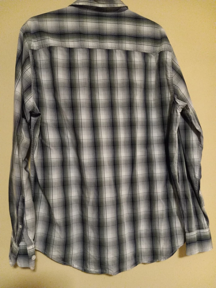 Camisa de vestir a cuadros multicolor para hombre talla mediana AEROPOSTALE B4 Foto 4 de 4