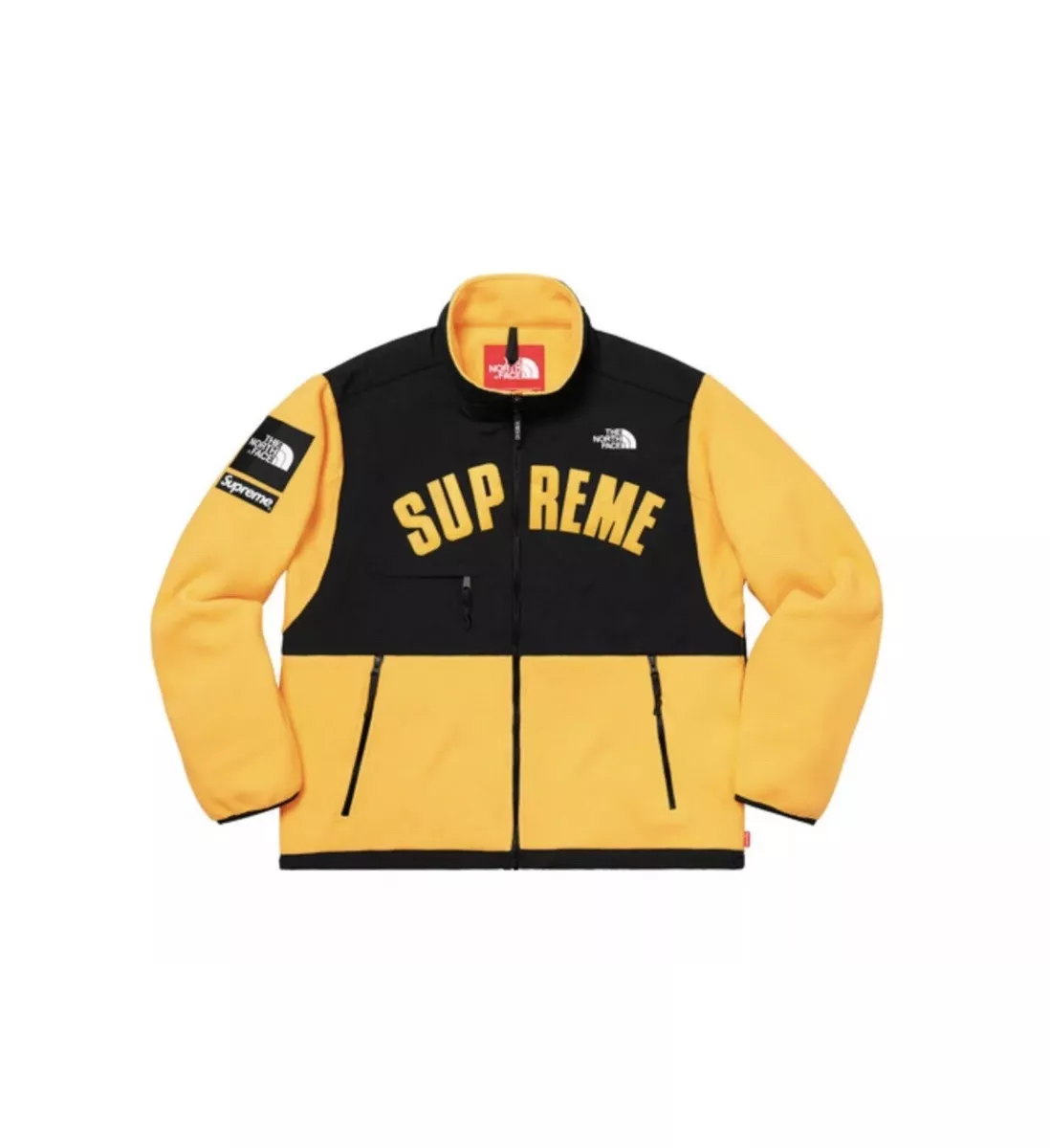 Supreme The North Face TNF Arc Logo Denali Fleece Jacket Yellow sz Medium M  NEW