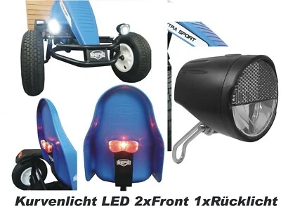 LED Lichtset Kurvenlicht 2xVorne 1xRücklicht für Berg Gokart Black Edition