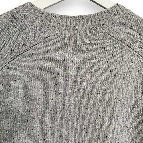 Lafayette 148 Cashmere Sweater L Shirt Grey Crewneck Short Sleeve Donegal Wool - Picture 12 of 15