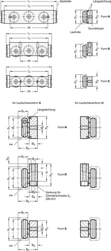 Rodillo estrecho para carril de rodamiento suelto GN2422, 43 mm de altura, disposición central - Imagen 2 de 2