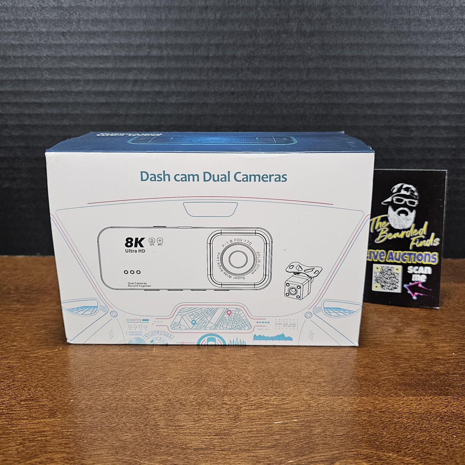 8K Ultra HD Front and Rear Dual Dash Cam for Cars with Built-in GPS-image