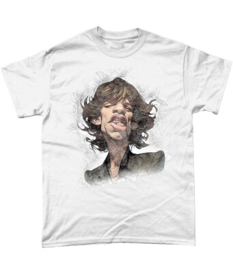 Mick Jagger Caricature Colour T Shirt Keith Richards Ronnie Wood Rolling Stones