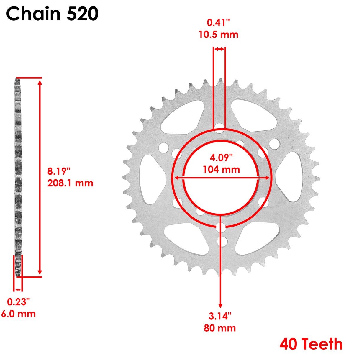 Rear Wheel Chain Sprocket for Kawasaki 42041-0065 42041-0043 42041