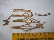 Vintage Lot of Swank Tie Clip Gold With Chain and Collar Bar clip