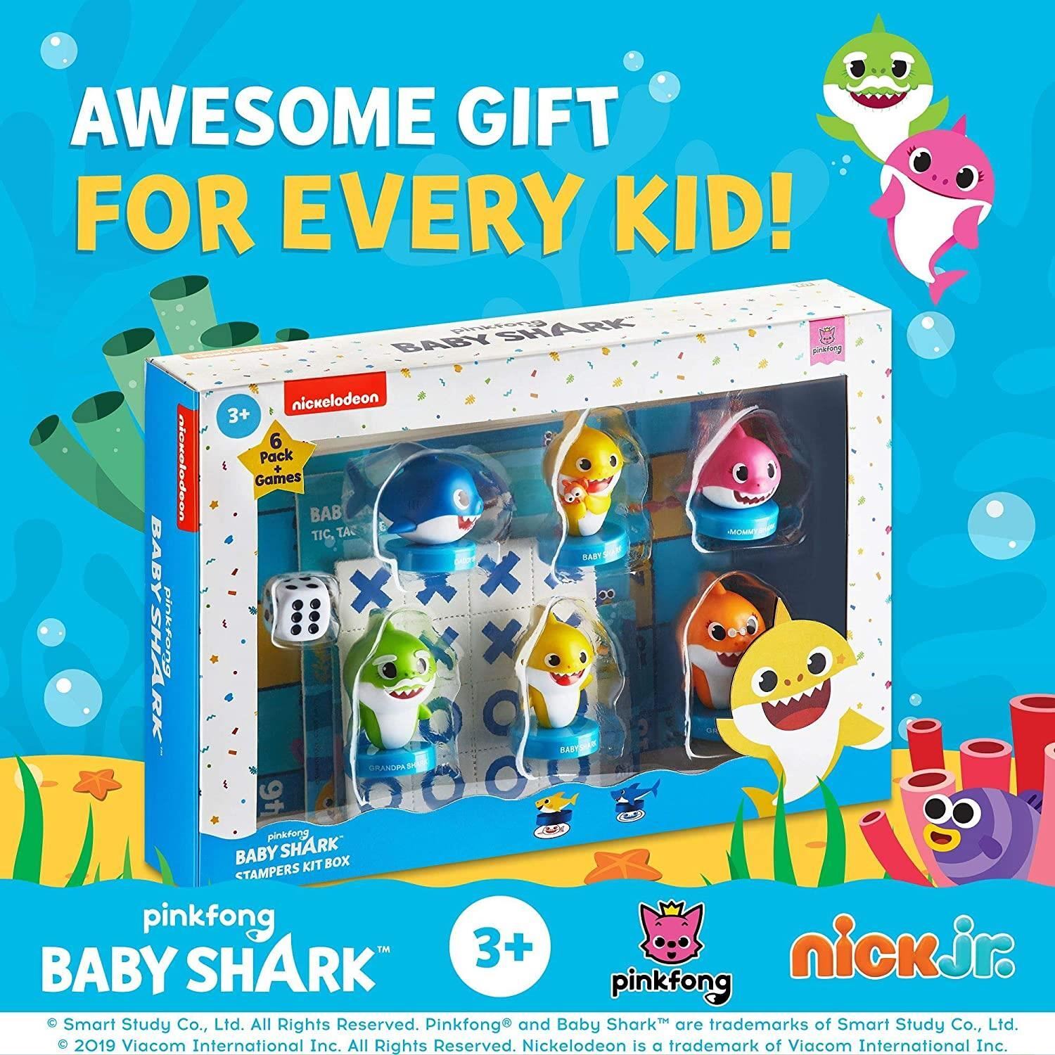 Baby Shark Game Board Set Tic-Tac-Toe Chutes & Ladders Stampers Kids Playset