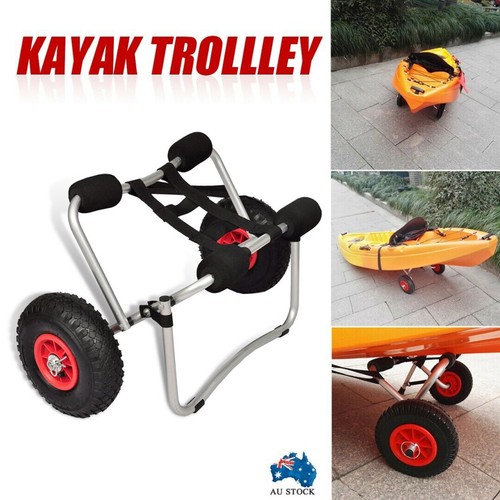 Foldable Kayak Canoe Trolley plus Strap Aluminium Collapsible Wheel Cart Carrier - Picture 1 of 2