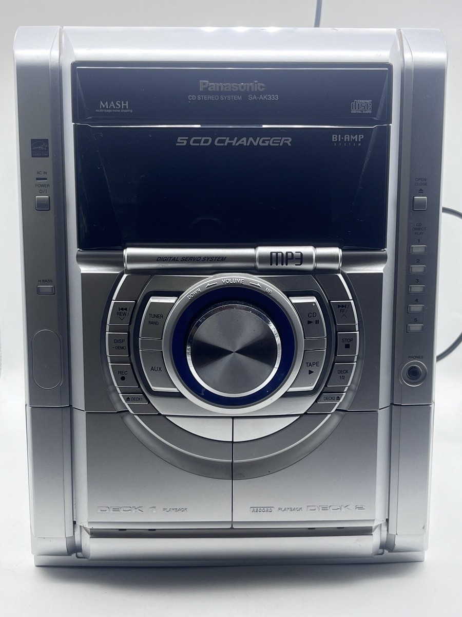 Panasonic SA-AK333 5 CD Changer/Dual Cassette Deck Stereo Panasonic SA-AK333 5 CD Changer/Dual Cassette Deck Stereo