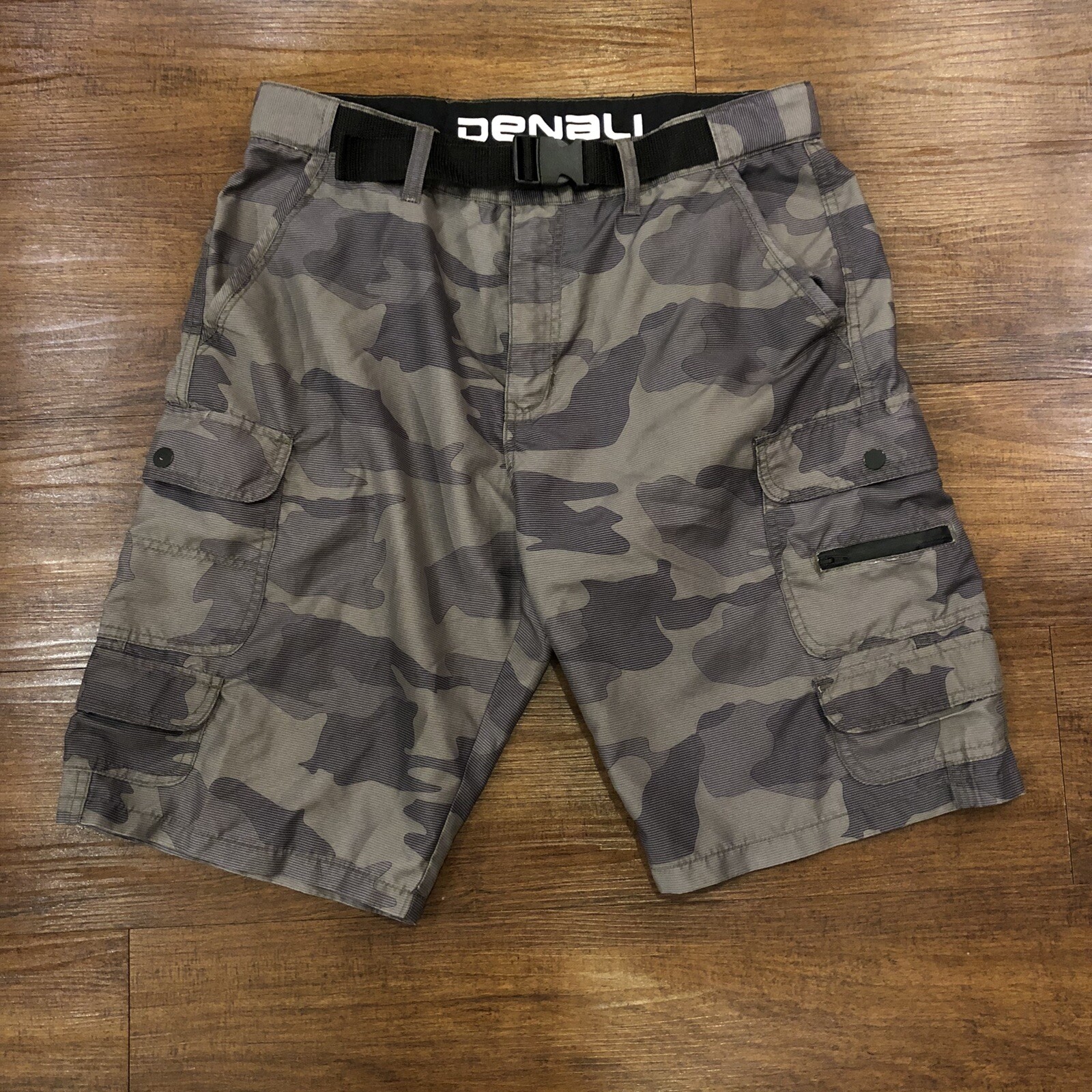 Denali Mens Belted Cargo Hiking Shorts Size 32 Green … Gem