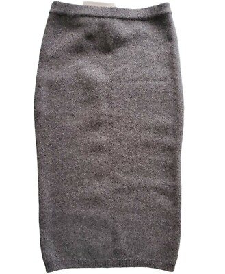 NWT Tom Ford Grey Cashmere Knitted Elastic Waist Womens Pencil Skirt Size L