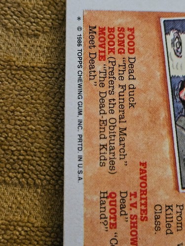 1986 Topps Garbage Pail Kids Card Dangling Dolly 196a - Picture 6 of 8