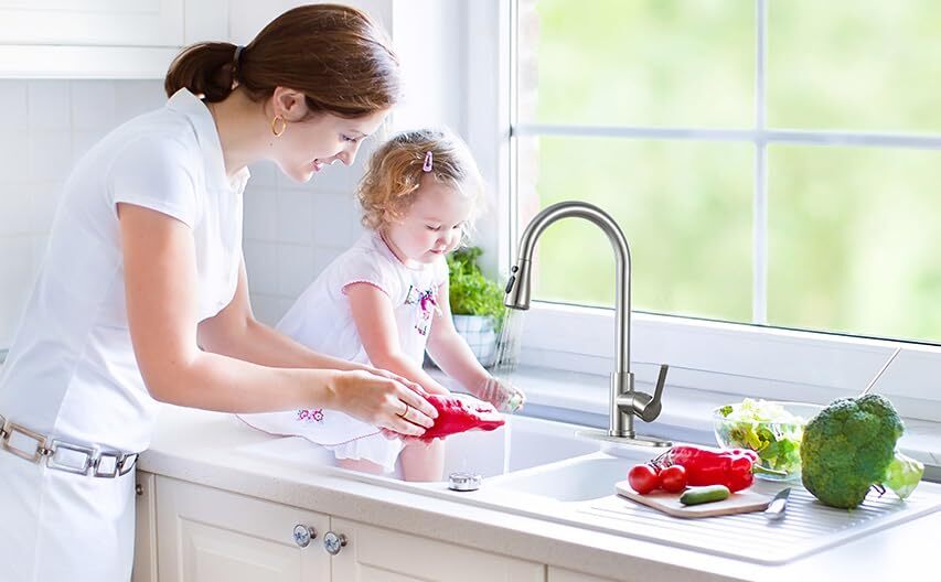 Pull Down Kitchen Faucets Single Handle High Arc,Single Level Stainless