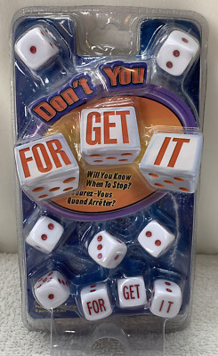 Don't You FOR GET IT Dice Game by Pressman Toy 2017  New Sealed 8 And Up
