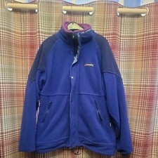 Vintage 90’s Purple Berghaus the windstopper full zip  Button Snap Fleece Size L