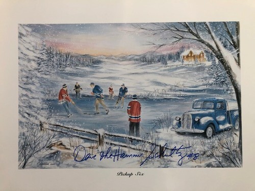 Philadelphia Flyers Autographed Dave The Hammer Schultz  Pickup Six Print  - Picture 1 of 2