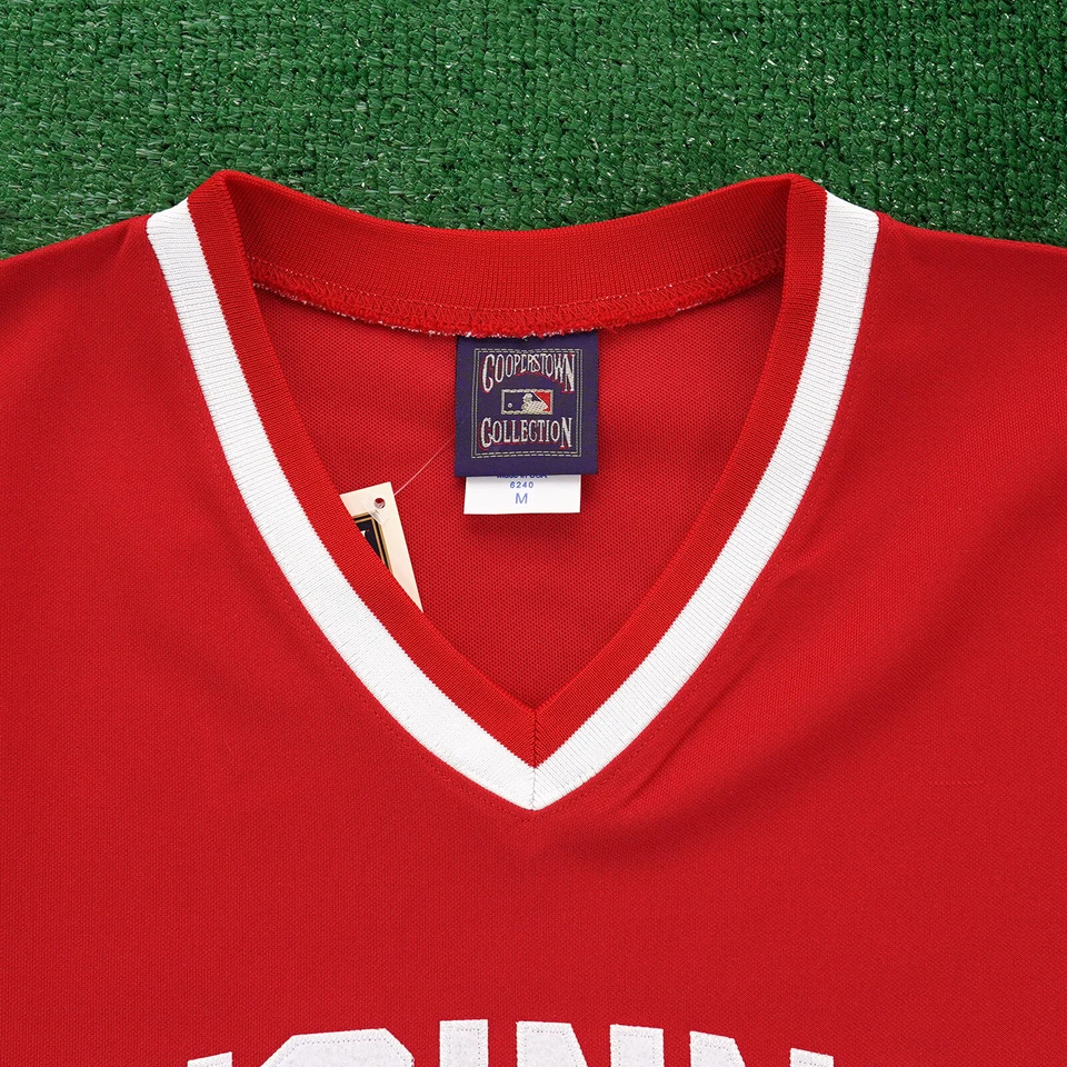 Johnny Bench Cincinnati Reds Cooperstown Throwback Men's Red Jersey - Image 4 of 4