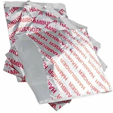 Retro Hamburger Foil Sandwich Wrap, Bulk Pack 6x6 Burger Bags by Avant Grub