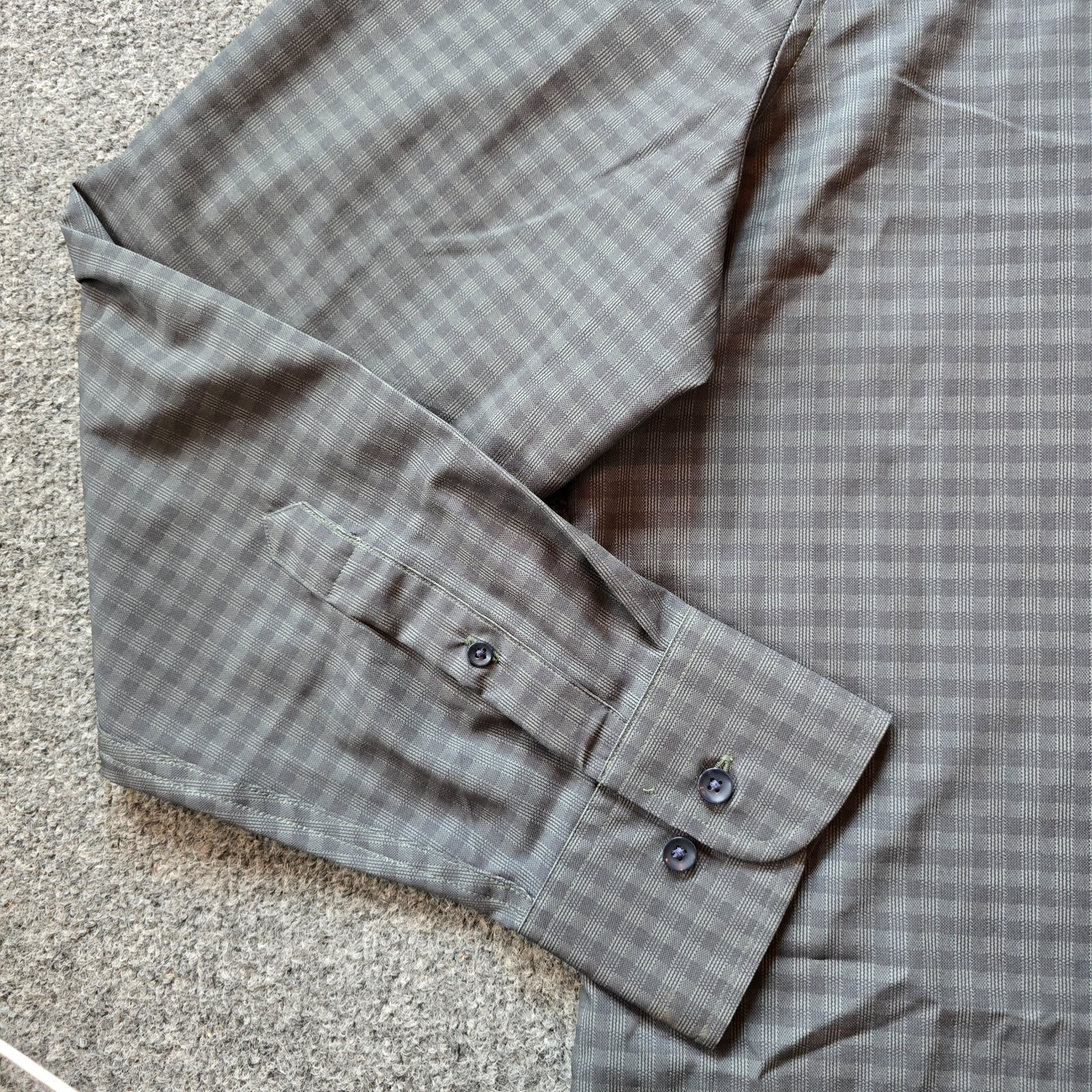 Nordstrom Shirt Mens Size 2XL Green Gray Tech Smart Trim Fit Performance Career