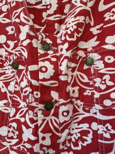 Vintage deadstock Prototypes People Unite Red White Floral Play suit Jumpsuit L - Bild 3 von 12