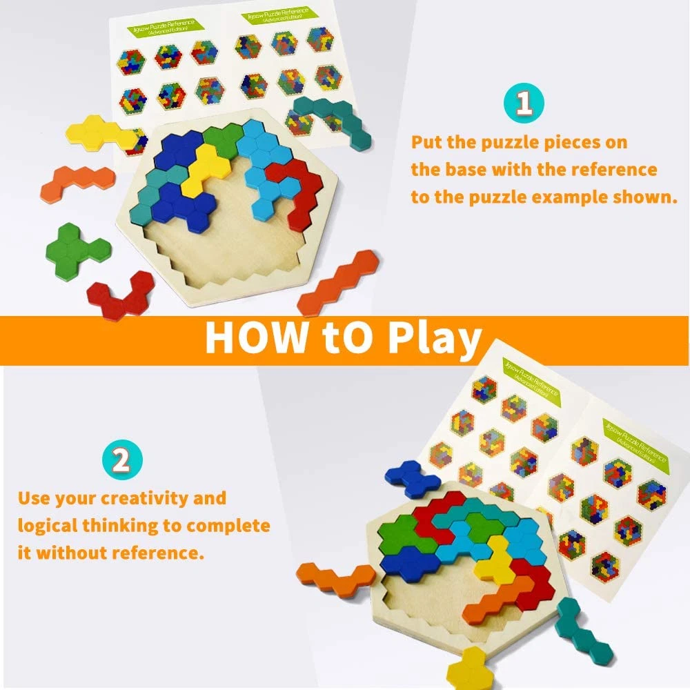 Wooden Blocks Puzzle Brain Teasers Toy – Coogam