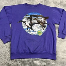 Vintage NWF National Wildlife Federation Purple Duck Crewneck Sweater