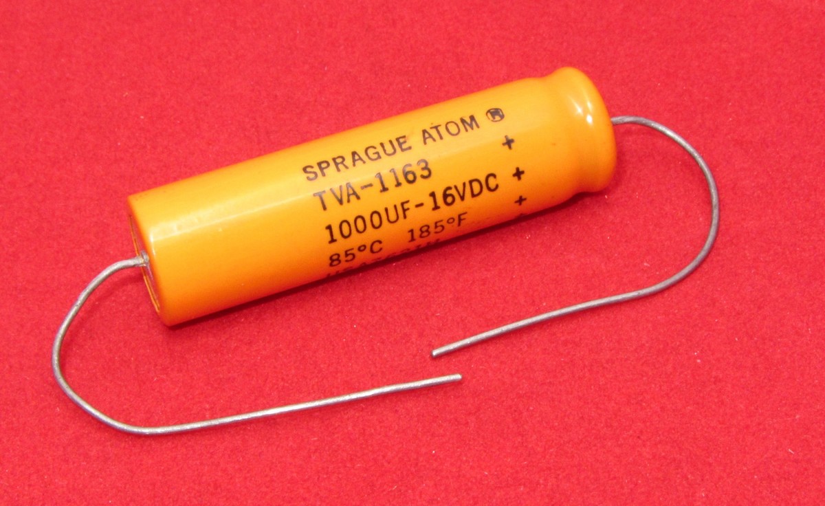 amito Sprague Atom Capacitor TVA-1163 1000UF 16VDC Tube Amp