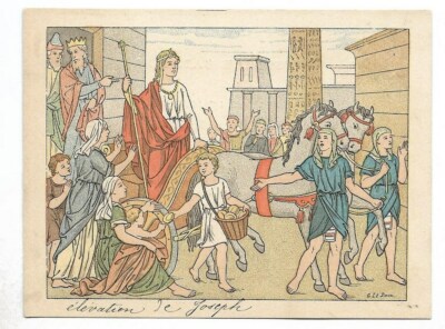 Elévation de Joseph -- Histoire Sainte - Chromo - Trade card