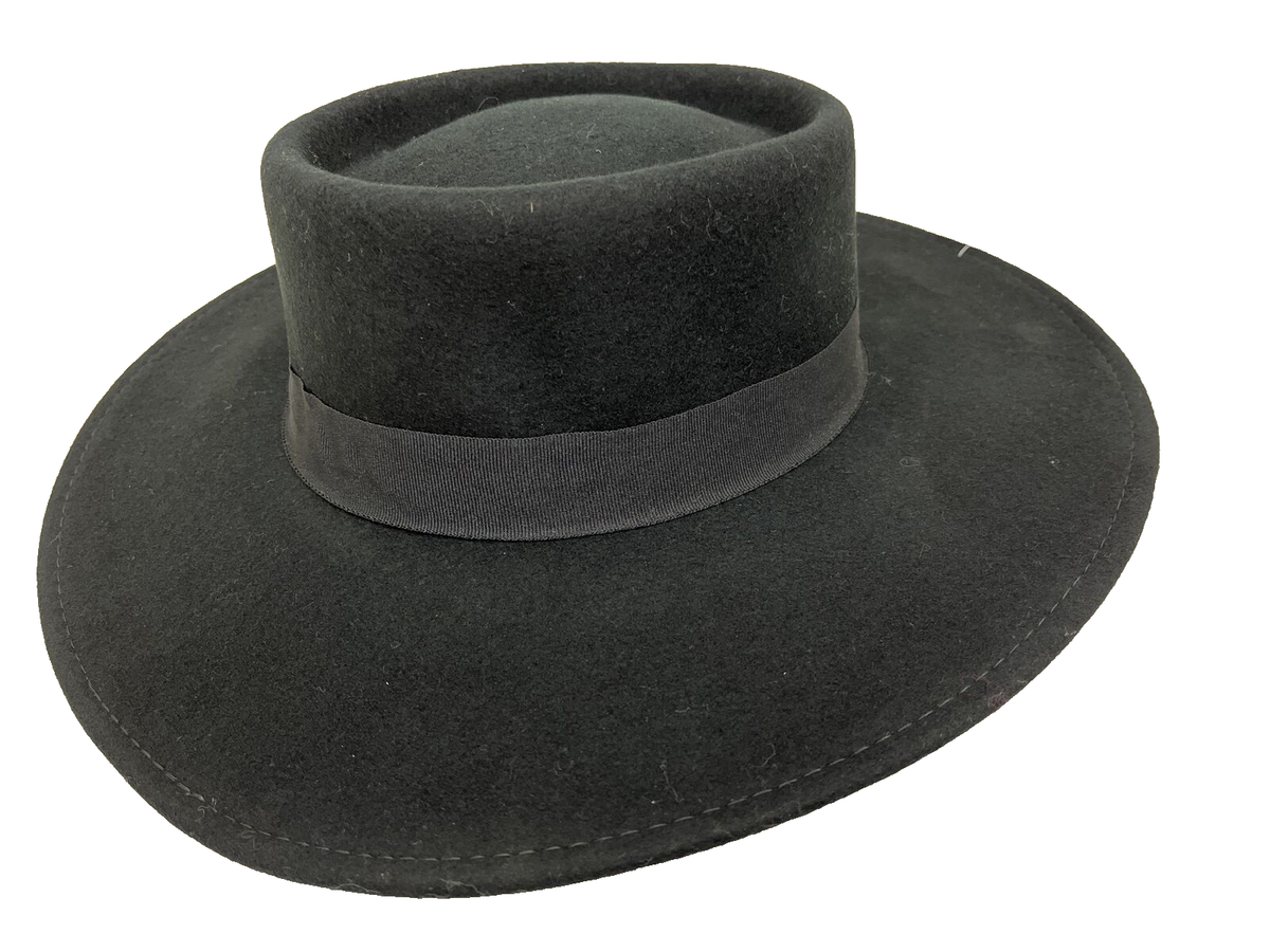 Nine West Wool Felt Telescope Floppy Hat Adjustable (Melania Black