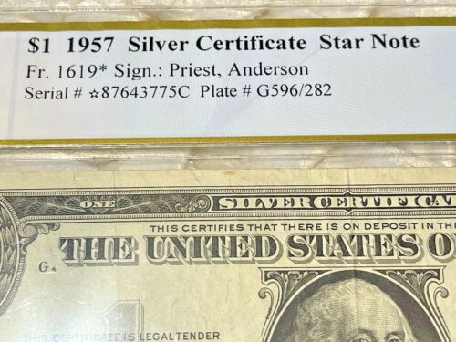 $1 1957 Silver * Star Certificate Fr. 1619* PCGS VERY FINE 25 ONE OF FIVE NOTES - Picture 3 of 8