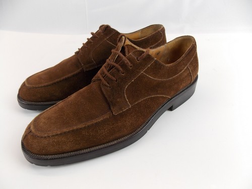 Bruno Magli Marcello Suede Oxfords Leather Dress Shoes Brown Mens 9 M Italy - Picture 2 of 12