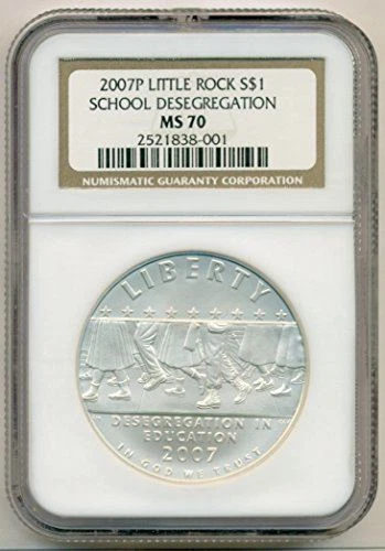 2007 P Little Rock School Desegregation Commemorative Silver Dollar MS70 NGC