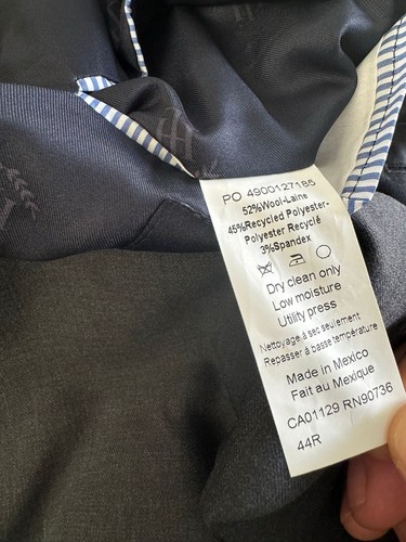 Tommy Hilfiger Herren Modern Fit Mantel Blazer Grau Größe 44R - Bild 8 von 8