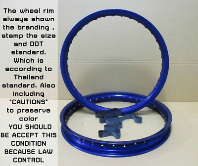 KAWASAKI KX125 G1 1989 FRONT & REAR ALUMINIUM BLUE WHEEL RIM SET