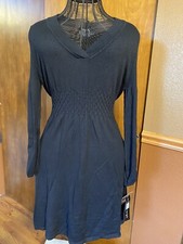 Madison Leigh Dress Size XL Black Knit V-Neck Long Sleeve Sweater