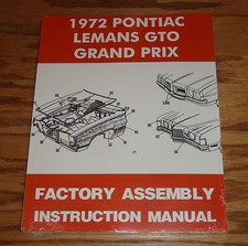 1972 Pontiac Lemans Gto Grand Prix Factory Assembly Instruction Manual 72