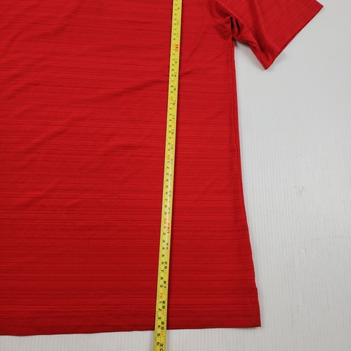 Greg Norman Polo Shirt Mens Medium Red Short Sleeve Play Dry Striped Golf - Picture 6 of 8