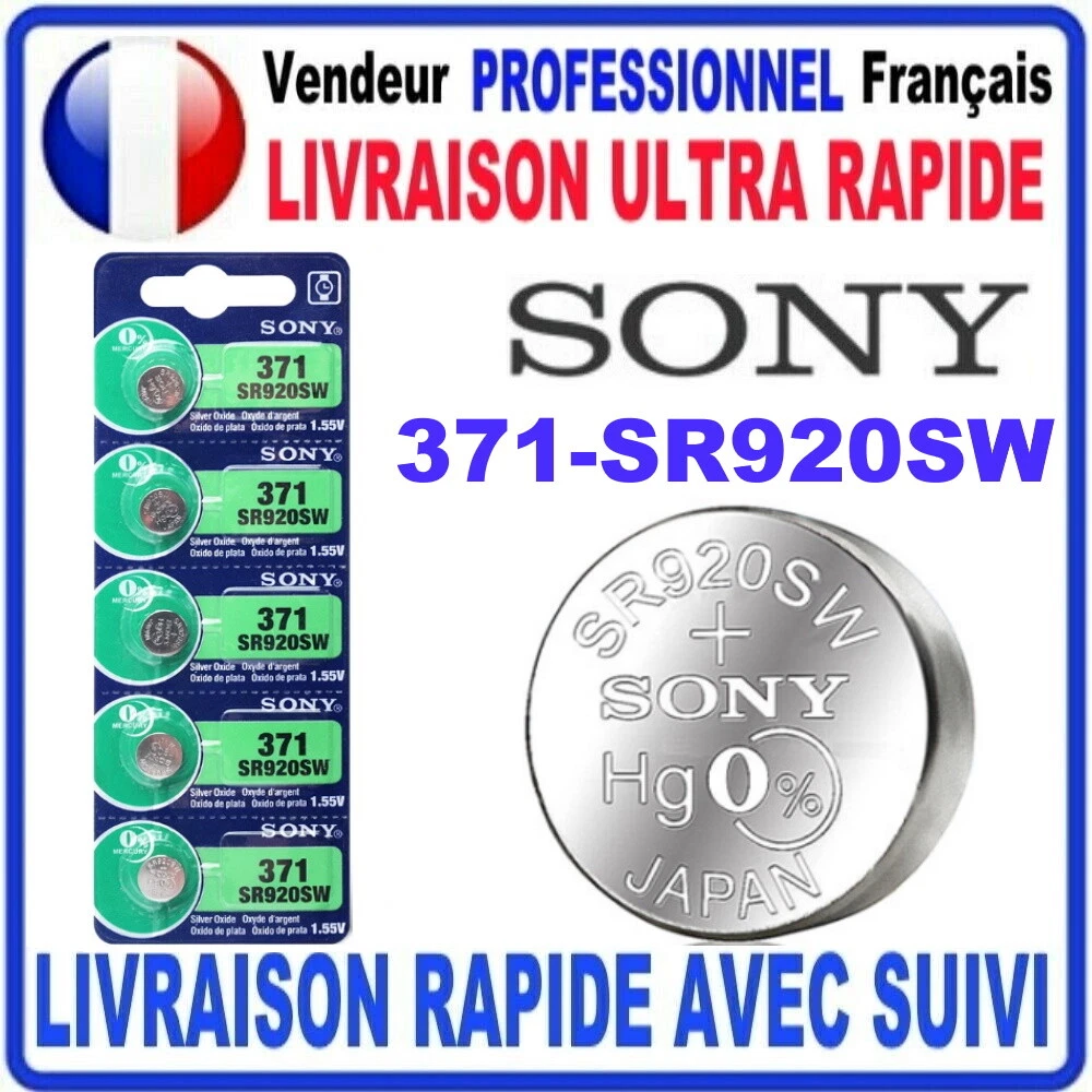 Pile 371-SR920SW AG6 1.55V SONY Pile bouton QUALITÉ PREMIUM SONY