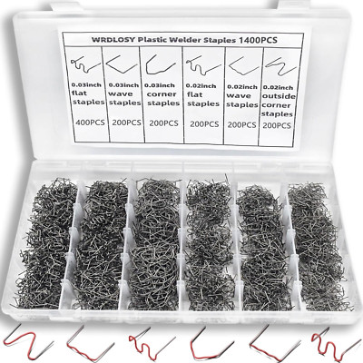 1400PCS Plastic Welding Kit Plastic Welder Staples with Storage Box Plasti
