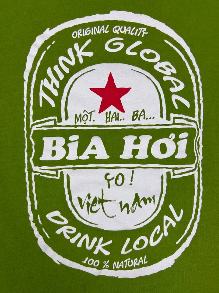 Camiseta De Colección Papaya Bia Hoi Vietnam Cerveza Gráfica Verde 2XL Bebida Local Grunge Foto 2 de 4