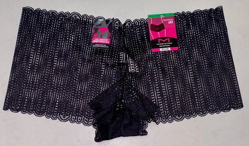 MAIDENFORM Sexy Imprescindible Negro Lujo Encaje Cheeky Boyshort Panty Mujer S M L XL - Imagen 2 de 9