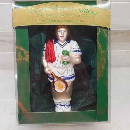 Tennisspieler Glas Weihnachtsschmuck Tschenstochau Galerie poliert mundgeblasen - Bild 3 von 24