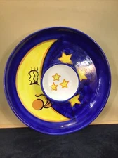 Vtg Gaetano Pottery 16” Chip & Dip Blue Moon Platter Handmade USA