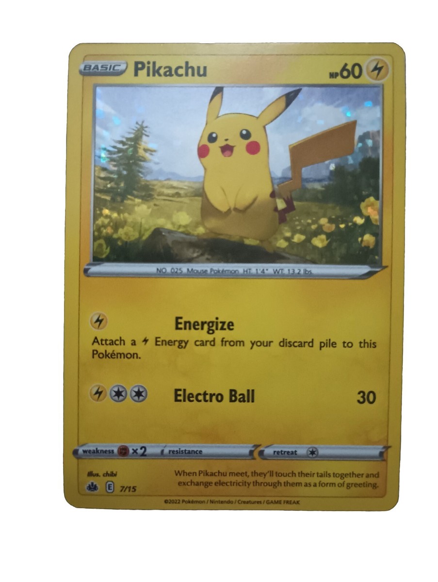 Pikachu 7/15 Holo Promo | McDonalds 2022 Pokmon TCG Card Double Holo