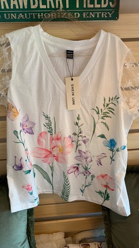 Top T-Shirt Stampa Floreale Donna M L 12 14 - Foto 12 di 145