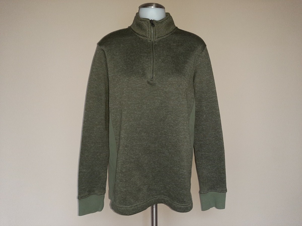 Merona Men's Green Sweater Medium Leaf Army Moss Olive Pullover 1/4 Zip  Target