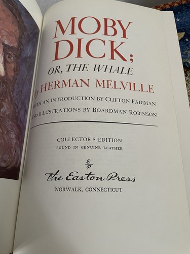 Moby Dick Herman Melville EASTON PRESS 1977 LEATHER LUX / 22K BOARDMAN ROBINSON - Picture 11 of 16
