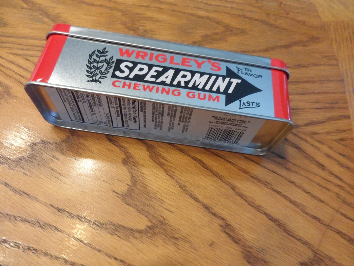 Collectible WRIGLEY'S Spearmint Chewing Gum Tin | 6.5