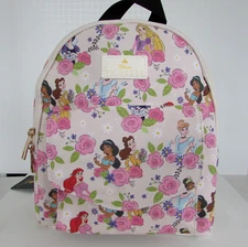 Disney Bioworld Floral Princesses Mini Backpack Pink Multicolor NWT