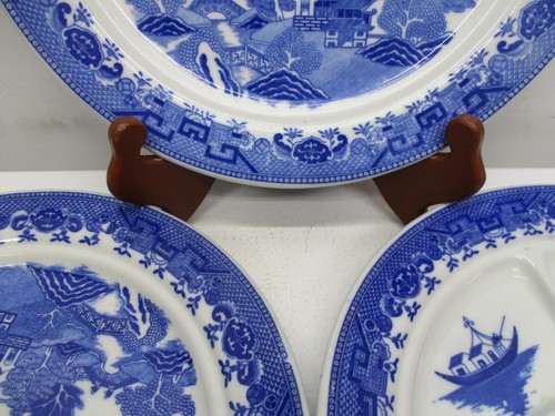 Blue Willow Divided Grill Plates Set of 3 (10 1/4 inch) Japan - Picture 6 of 7